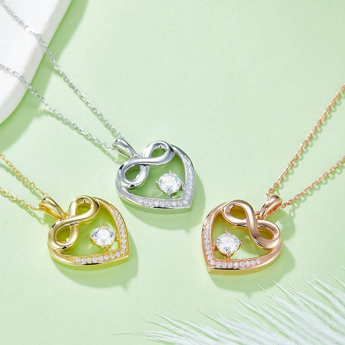 圆底无限的爱吊坠S925银莫桑钻厘石D级0.6CT